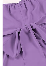 abordables Robes de vacances-Femmes Robe Midi Robe en coton et lin Mode Basique Moderne Quotidien Fête Sortir Coupe régulière Uni Manche Courte Épaules Dénudées Vert Claire Bleu Roi Violet Marron Été