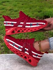 preiswerte Damen-Sneaker-Damen-Sneaker mit Blade-Sohle zum Unabhängigkeitstag – patriotische Laufschuhe mit amerikanischer Flagge für Sport und Freizeit