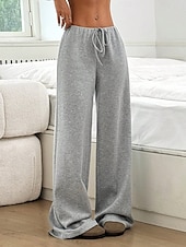 economico Pantaloni-Per donna Pantaloni Casual Lunghezza intera Naturale A righe Elasticizzato Casual Quotidiano Grigio chiaro Marrone e nero Blu cielo e Bianco Bianco / Rosa Estate