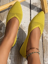 ieftine Pantofi Joși de Damă-pantofi cu vârf ascuțit flyknit pentru damă - pantofi ușori cu slip-on, pentru vară și pentru purtarea zilnică