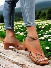 economico Infradito scivolosi-infradito con tacco da donna – eleganti sandali infradito per l'estate, la spiaggia e l'abbigliamento casual