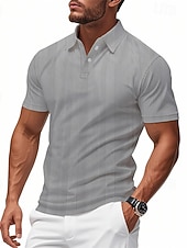  Per uomo Maglia da golf Polo da Golf Casuale Lavoro Bavero Manica Corta Essenziale Moderno Semplice Patchwork Bottoni Estate Vestibilità regolare Bianco Grigio chiaro Cachi Azzurro chiaro Maglia da