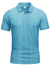  Per uomo Maglia da golf Polo da Golf Casuale Lavoro Bavero Manica Corta Essenziale Moderno Semplice Patchwork Bottoni Estate Vestibilità regolare Bianco Grigio chiaro Cachi Azzurro chiaro Maglia da