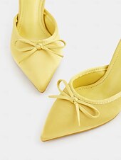 abordables talons kitten-Escarpins à talons aiguilles en satin bordeaux pour femme – mules à bout pointu avec nœud pour des rendez-vous chics et des tenues quotidiennes