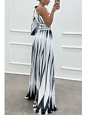 preiswerte Elegante Blumenkleider-Damen kleid lang Ballkleid abendkleider Cocktailkleid Modisch Party Tee-Party Ausgehen Regular Fit Farbblock Langarm Ein-Schulter Weiß Grün Rosenrot Sommer