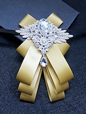 levne Pánské kravaty a motýlky-pánský luxusní křišťálový brožový motýlek - elegantní stuha s kamínkovým zdobením, formální svatební a společenské doplňky