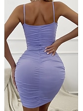 cheap White Graduation Dresses-Women&#039;s Mini Dress White Dress Graduation Dress Bodycon Slip Dress Fashion Party Birthday Date Regular Fit Plain Sleeveless Spaghetti Strap Black White Wine Red Summer