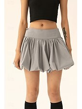 levne Mini sukně-Dámské Sukně Minisukně Módní Mini Střední vzestup Sukně Bez vzoru Nabírané šaty Lehce elastické Dovolená ulice Černá Růžová Velbloudí Šedá Léto Polyester