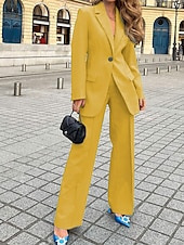 preiswerte Hosenanzüge für Mama-Hosenanzug Brautmutterkleid Elegant Einfach Hemdkragen Knöchellänge Polyester Langarm mit Einfarbig 2025