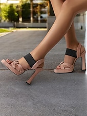 economico Sandali Eleganti-sandali con tacco a blocco e plateau verde per donna – scarpe aperte in pelle scamosciata per feste e appuntamenti estivi