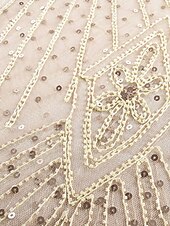 abordables Moins de 129,99 $-Robe Robe de Mère de Mariée  Élégant ancien Fête Col en V Longueur au sol Polyester Manche Courte avec Paillettes 2025
