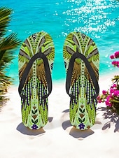 economico Infradito da Vacanza-infradito etniche boho da donna - sandali da spiaggia con motivo tribale vintage, comode pantofole estive per viaggi e festival