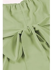 abordables Robes de vacances-Femmes Robe Midi Robe en coton et lin Mode Basique Moderne Quotidien Fête Sortir Coupe régulière Uni Manche Courte Épaules Dénudées Vert Claire Bleu Roi Violet Marron Été