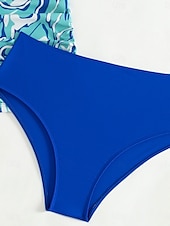 abordables Tankinis-Maillots de bain femmes Bikini 2 pièces Maillot de bain échancré Sans dos Slim Vêtements de plage Vacances Floraux Col halter Sans manches
