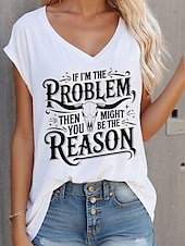 billige Humor og sitater tanktopp-Dame Camisole Tank Top Grafisk Bokstaver Stilfull Fritid Ermeløs V-hals Vanlige topper Daglig Trykt mønster Hvit Sommer