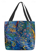 economico Borsette e borse tote-&quot;borsa tote floreale per donna – elegante borsa di grande capienza con motivo floreale nero e rosa, perfetta per lo shopping, i viaggi e l&#039;uso quotidiano&quot;