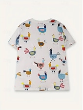 abordables T-shirt Animaux-Femmes T-shirt Hauts d&#039;été Graphique Coq Classique Occasionnel Manche Courte Col ras du cou Hauts courts Quotidien Week-end Imprimé Arc-en-ciel Été Printemps Automne