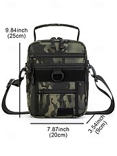 economico Borselli da uomo-borsa a tracolla mimetica digitale multifunzionale da uomo con tasche multiple - stile tattico per gli amanti dell&#039;outdoor, escursionismo, viaggi e uso quotidiano bianco nero verde