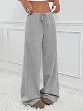 economico Pantaloni-Per donna Pantaloni Casual Lunghezza intera Naturale A righe Elasticizzato Casual Quotidiano Grigio chiaro Marrone e nero Blu cielo e Bianco Bianco / Rosa Estate