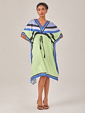 abordables Robes décontractées-robe ample à cordon coulissant en satin à motif géométrique
