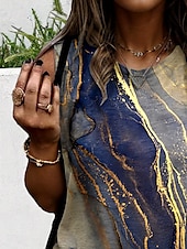 ieftine Bluze &amp; Camisole Damă-Top pentru femei camisole stilat casual fără mâneci gât rotund tops regulate print zilnic albastru cenușiu vară