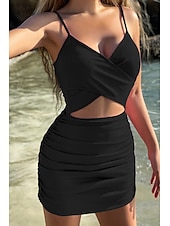 economico Abiti di Laurea-Per donna Mini Abito Abito Bianco Abito da laurea Abito Sottoveste Moda All&#039;aperto Compleanno Laurea Vestibilità regolare Semplice Senza Maniche Spalline sottili Nero Bianco Rosa Blu Reale Estate