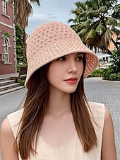 abordables Chapeaux pour femmes-Chapeau de paille vintage pour femme – chapeau de soleil respirant tissé à la main, léger et pliable, chapeau de plage élégant pour les vacances d&#039;été, les voyages et les activités de plein air