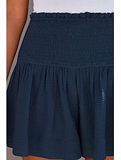 ieftine Pantaloni scurți din bumbac in-Pentru femei Pantaloni scurți inspirați din in Pantaloni Scurți Pantaloni Șic Stradă Casual Scurt Natural Simplu Talie elastică Confortabil Exterior Comfortabil Stradă Purtare Zilnică Migdală Gri
