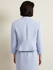 preiswerte Mit Jacke-Etui  Säule Mutter der Braut Kleid Elegantes einfaches Rundhals Tee-Länge Krepp 3/4-Länge Arm mit Spitze Uni-Farbe 2025