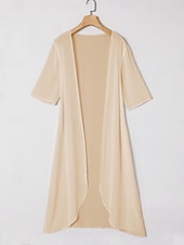 billiga Blusar &amp;amp; skjortor-dam chiffong cover-up jacka enfärgad elegant elegant halvärm champagne sommar vår