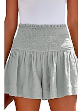 ieftine Pantaloni scurți din bumbac in-Pentru femei Pantaloni scurți inspirați din in Pantaloni Scurți Pantaloni Șic Stradă Casual Scurt Natural Simplu Talie elastică Confortabil Exterior Comfortabil Stradă Purtare Zilnică Migdală Gri