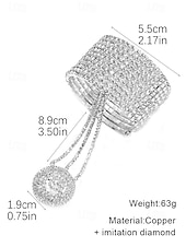 cheap Women&#039;s Bracelet-Luxury Rhinestone Hand Chain Bracelet with Ring – Sparkling Statement Jewelry for Women, Perfect for Weddings, Parties and Gala Events