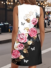 tanie sukienka Kentucky-Letnia sukienka mini Kentucky Derby dla kobiet sukienka T-shirt sukienka tee sundress sukienka z odkrytymi ramionami wakacyjna codzienna regularny krój ombre graficzna bez rękawów okrągły dekolt