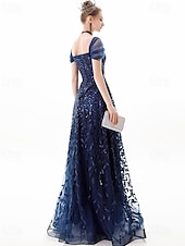 abordables Robes de bal de promo-Robe de bal A-Line de quinceanera Élégante robe de mariage invité longueur au sol manches courtes dénudée en polyester sans dos avec plis