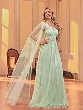 tanie Suknie wieczorowe-Sukienki A-line na quinceanera elegancka sukienka weselna dla gości długości do ziemi bez rękawów jedno ramię szyfonowa z aplikacjami