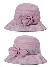 billige Damehatter-elegant blomstersolhatt for kvinner - lett pustende bøttehatt med bred brem med rosedekor, pustende og UV-beskyttelse, perfekt for strand, reise og sommer utendørsaktiviteter