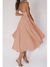 abordables Robes de Diplôme-Femmes Robe Midi Robe Blanche Robe de remise des diplômes Robe Nuisette Mode Anniversaire Remise des Diplômes Sortir Coupe régulière Uni Sans manches Bretelles spaghetti Noir Blanche Rouge Vert Été