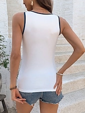 levne Grafický obchod Tank tops &amp; Camis-Dámské Tílko do košilky Grafika Kotva Denní stylové Bez rukávů Do V Běžné topy Denní Dovolená Tisk Námořnická modř Léto