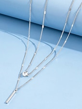 abordables Collier pour femme-Collier exquis pour femme avec pendentif goutte d&#039;eau double couche en or, style élégant et simple, adapté aux femmes soucieuses de la mode à porter lors d&#039;occasions décontractées et festives