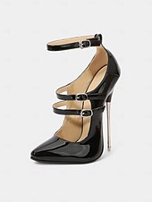 economico Festa Notturna-décolleté con tacco a spillo a triplo cinturino in argento – eleganti scarpe da sera e da festa per la vita notturna da donna