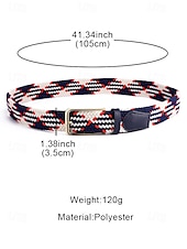 cheap Men&#039;s Belts-Men&#039;s Braided Elastic Stretch Belt – Multicolor Woven Design with Leather Tip &amp; Metal Buckle, Casual &amp; Golf Style, Adjustable Fit for Jeans &amp; Trousers, Perfect for Sports &amp; Everyday Wear