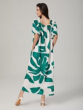abordables Robes décontractées-robe ample à col bateau et imprimé color-block