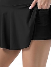 baratos Shorts-Saia curta skort feminina calças de moletom skort fashion streetwear casual curta cintura alta lisa cós elástico confortável macia confortável alta elasticidade ao ar livre esportes de rua preto