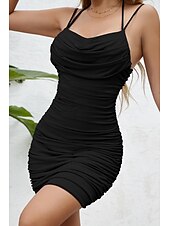economico Abiti di Laurea-Per donna Mini Abito Abito Bianco Abito da laurea Abito Sottoveste Moda Compleanno Ferie Data Vestibilità regolare Semplice Senza Maniche Spalline sottili Nero Bianco Vino Viola chiaro Estate