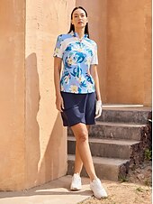 billiga Polos &amp;amp; kvartsdragkedjor-Dam Vandringspolotröja Yanrosa Denim blå Kortärmad Överdelar Golfkläder för damer Kläder Outfits Bär kläder