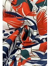 preiswerte Grafische Röcke-Damen Rock Mode Boho Maxi Mittlere Hüfthöhe Röcke Blumen Druck Mikroelastisch Straße Ausgehen Rote Sommer Polyester