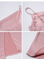 cheap Sundresses-Women&#039;s Long Dress Maxi Dress Prom Dress Party Dress Satin Dress Elegant Mature Elegant Dress Wedding Party Wedding Guest Regular Fit Plain Sleeveless Spaghetti Strap Black Champagne Pink Blue Summer