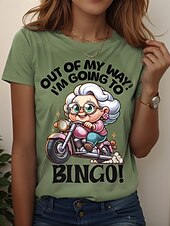 ieftine Umor &amp; Citate tricou-Pentru femei Tricou Grafic Desene Animate Scrisă Stilat Casual Manșon scurt Stil Nautic Rotund Topuri obișnuite Zilnic Sfârșit de săptămână Imprimeu Alb Galben Roz Îmbujorat Trifoi Vară Primăvară
