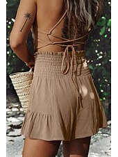お買い得  バミューダショーツ-女性用 ショーツ スラックス ストリートファッション カジュアル ショート ナチュラルウエスト 平織り ポケット ソフト 快適 マイクロエラスティック カジュアル お出かけ 錆色 ブラック アーミーグリーン カーキ色 夏 レギュラー
