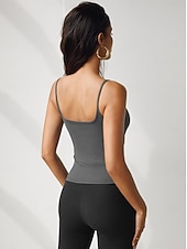 ieftine Rezervor simplu-Pentru femei Camisole Tank Top Simplu Stilat Sexy Fără manșon Fără mâneci Cu Bretele Topuri obișnuite Zilnic Negru Alb Roșu-aprins Maro Deschis Gri Închis Vară